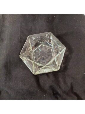 Vintage Mid-Century Modern Hexagonal Star Glass Ashtray